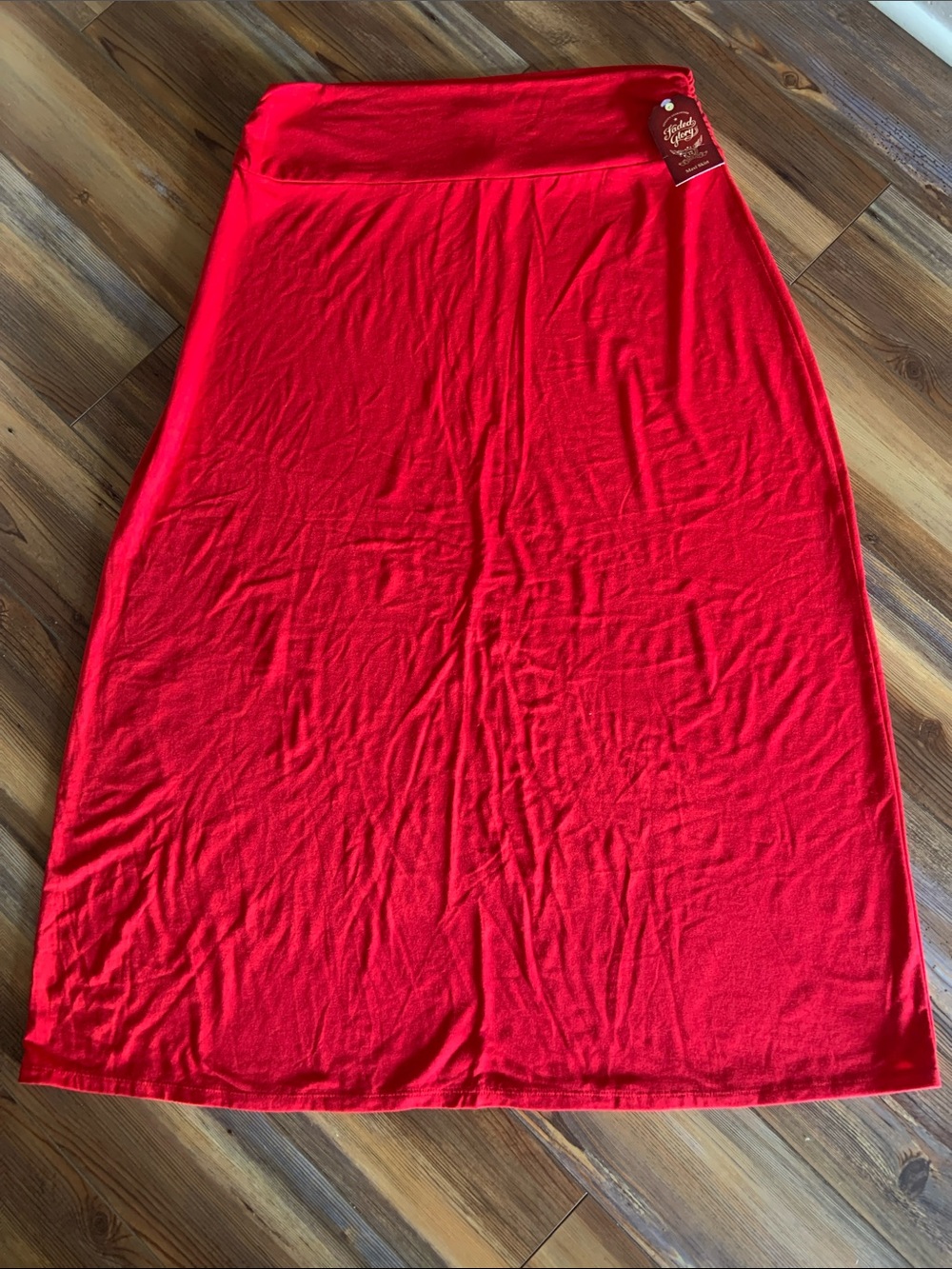 NWT Faded Glory Red Maxi Skirt Size Fits 16-18